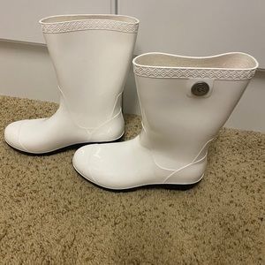 Ugg white rain boots